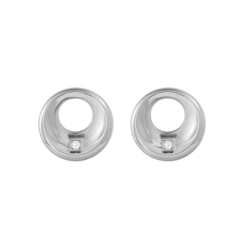 E-691 xuping haute qualité en acier inoxydable cercle creux incrustation strass boucles d&#39;oreille